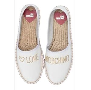 Love Moschino Leather White Espadrilles NIB Size:36/US 6